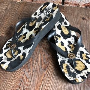 TORY BURCH Wedge Flip Flop Rubber Sandals ~sz 8